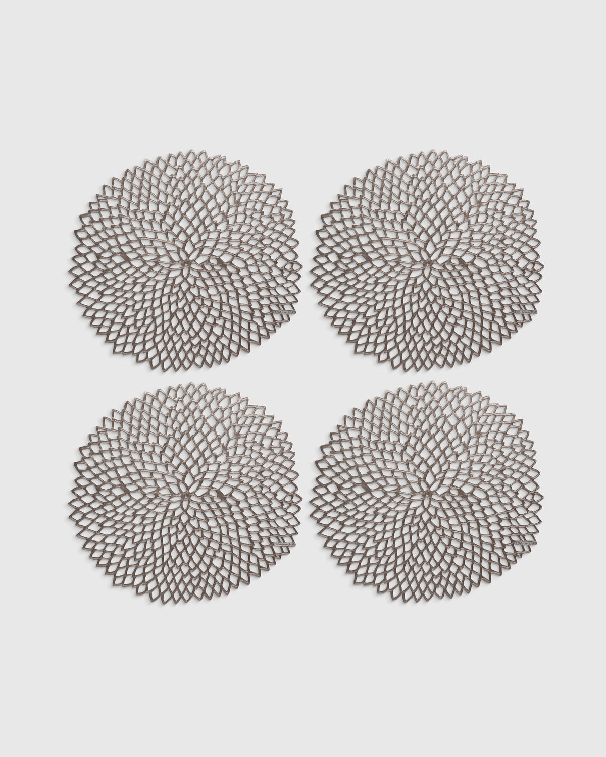 Pressed Dahlia Placemats, Set of 4 by Chilewich - One Size / Brass