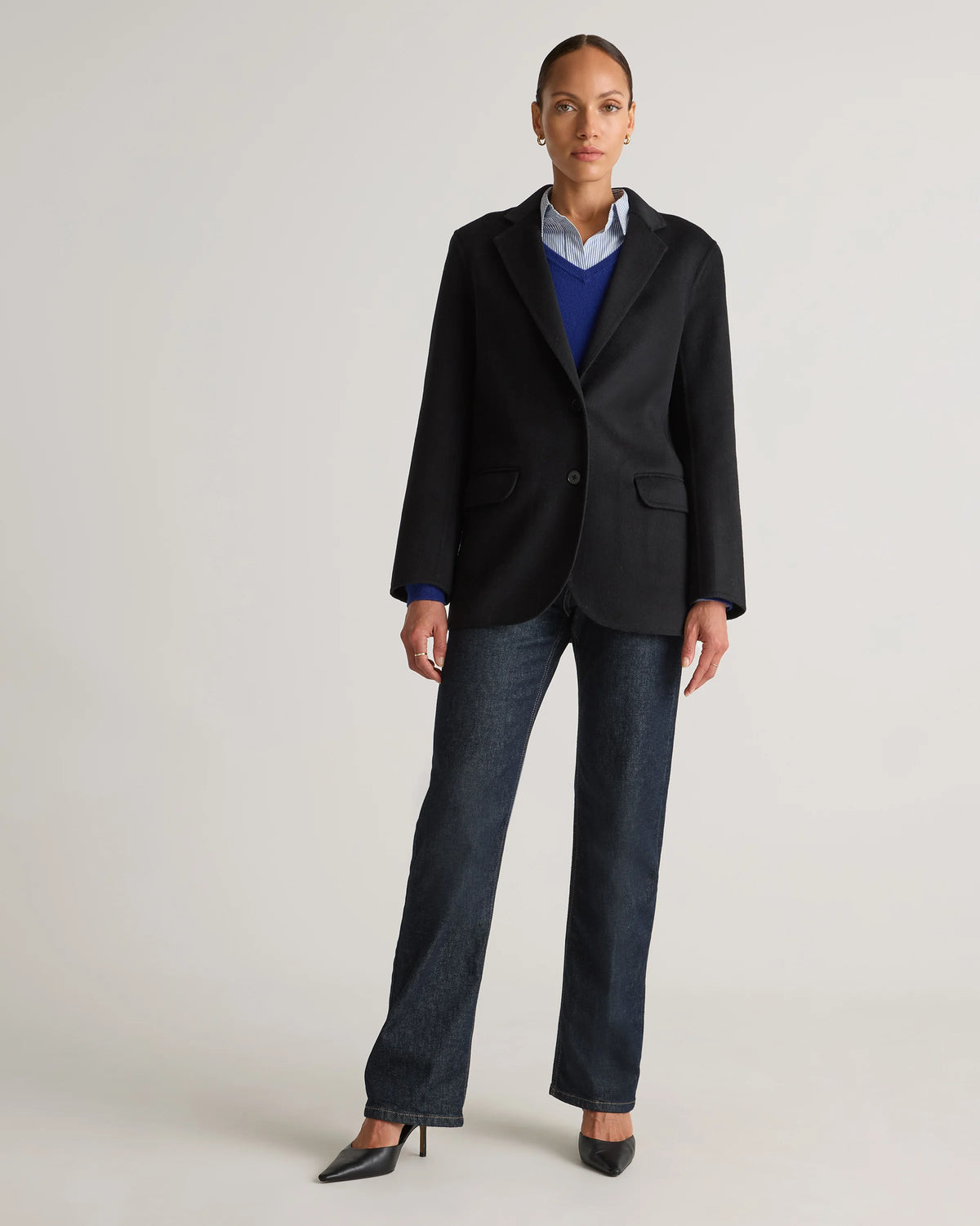 Double-Faced Merino Wool Soft Blazer - XS / Caramel