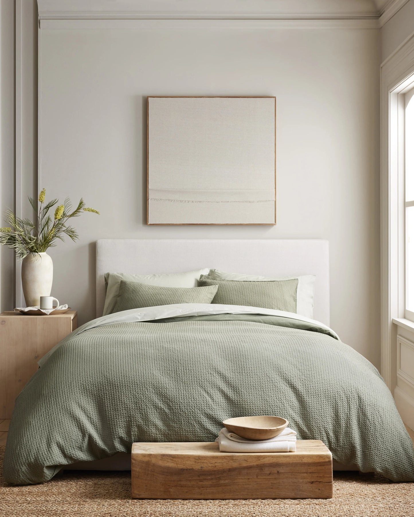 Organic Luxe Honeycomb Duvet Cover Set - Twin / Mineral
