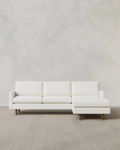 Atlas Midcentury Chaise Sectional in Performance Chenille Linen Blend - 106" Right Arm / Sorrell