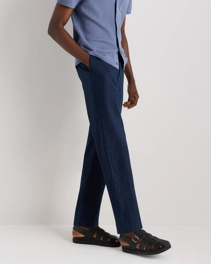 100% European Linen Trousers - 30X30 / Chambray Blue