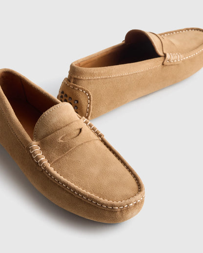 Essential Suede Driving Loafer - 7 / Dune