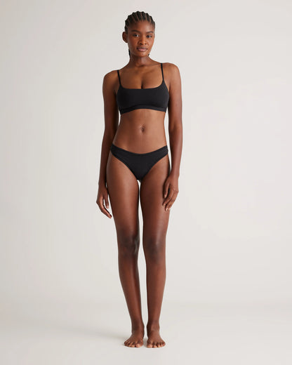 Organic Cotton High-Cut Thong (6-pack) - XS / Black/Soft White/Ocean