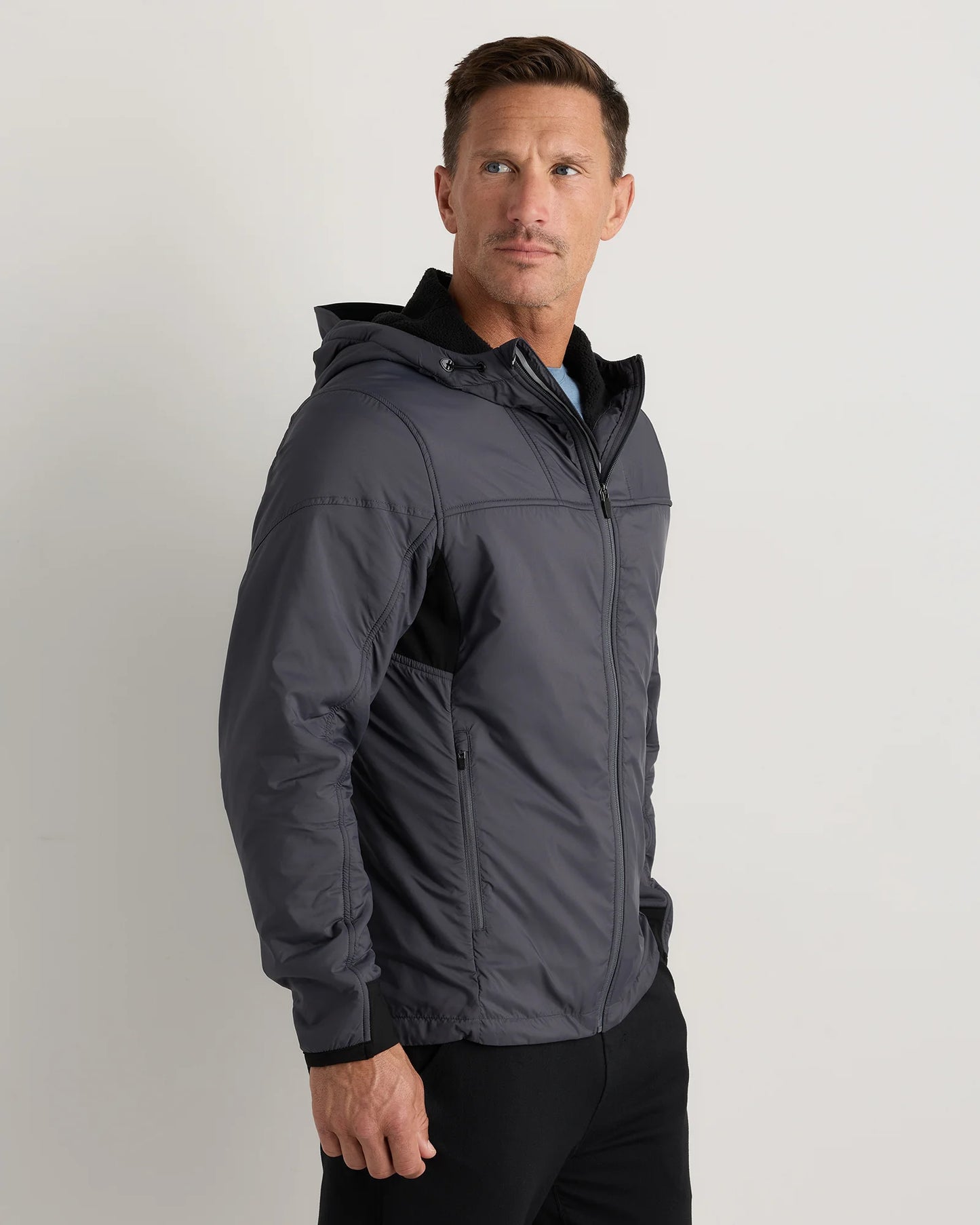 Weather Proof Fleece-Lined Hooded Jacket - S / Carbon Grey