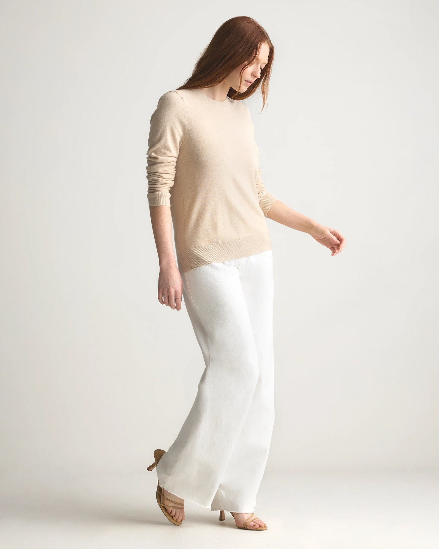 Lightweight Cotton Cashmere Crew Sweater - XS / Mountain Spring Blue