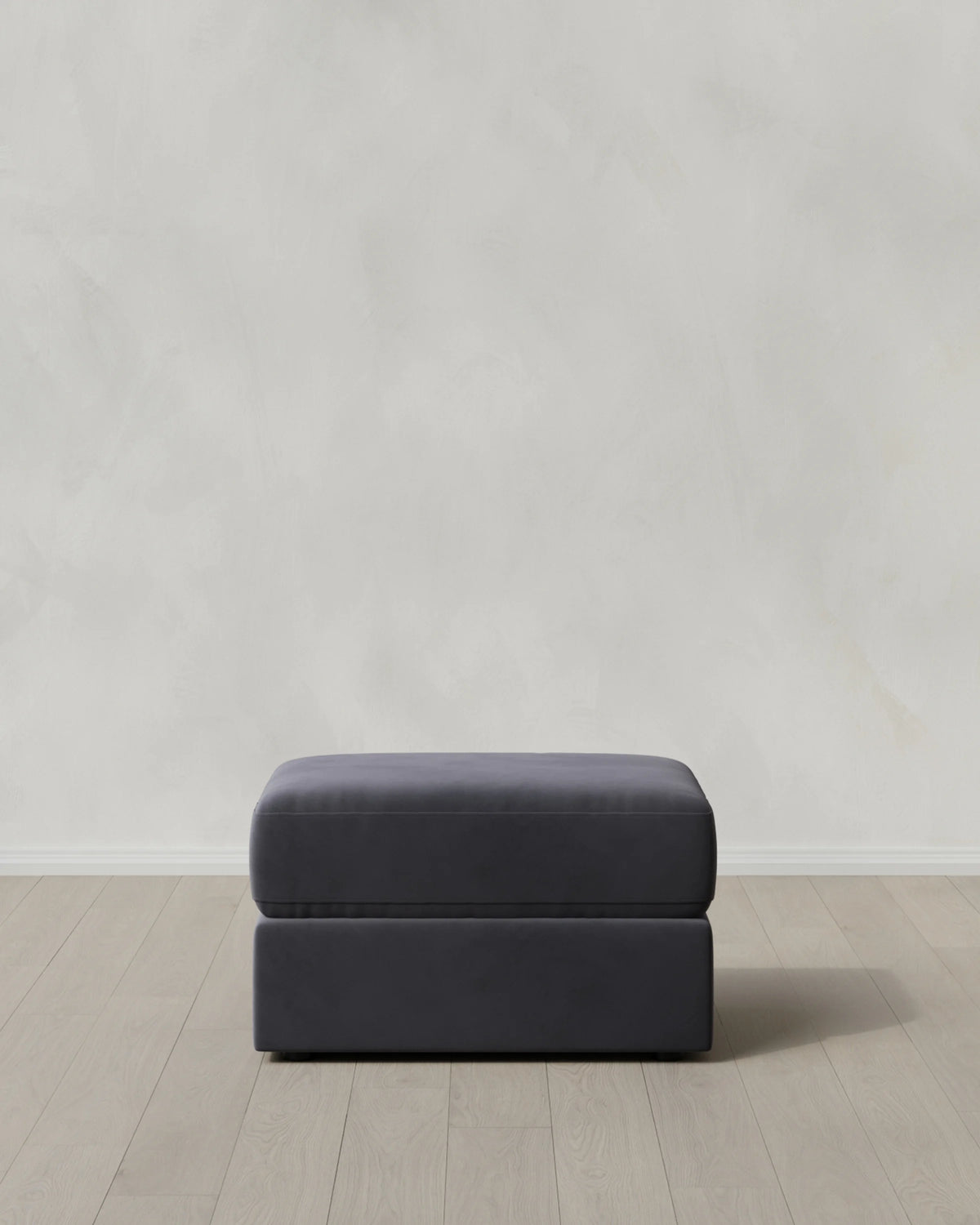 Ashford Deep Seat Ottoman in Performance Velvet - One Size / Ivory