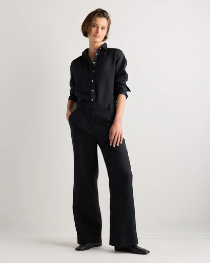 European Stretch Linen Trouser - 0 / Black