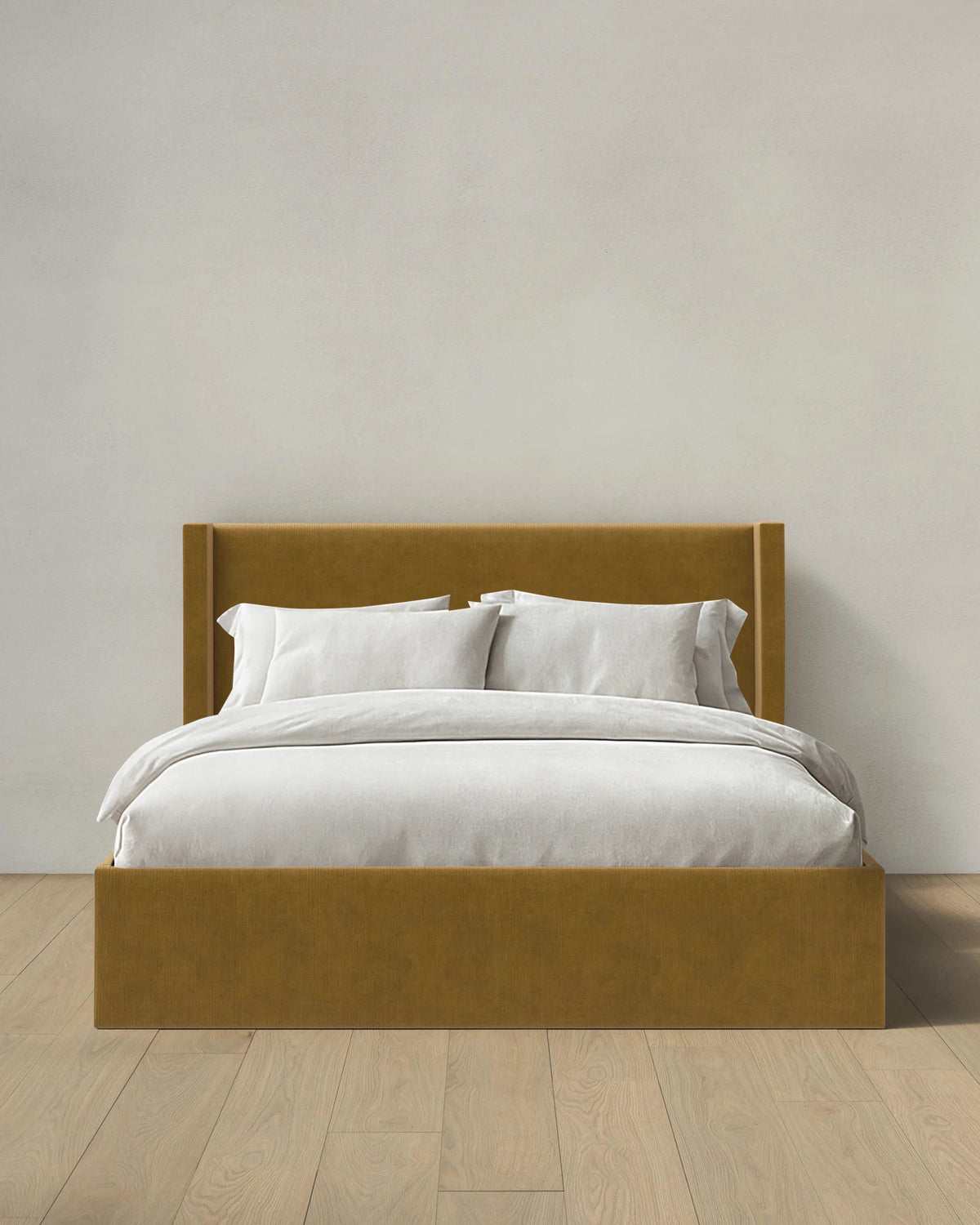 Wingback Bed in Performance Velvet - Full / Butterscotch