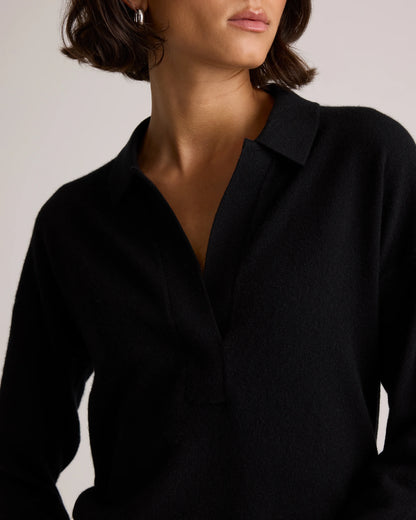 Mongolian Cashmere Polo Sweater - XS / Pale Custard Yellow