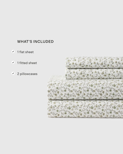 Organic Crisp Percale Sheet Set - Twin / White