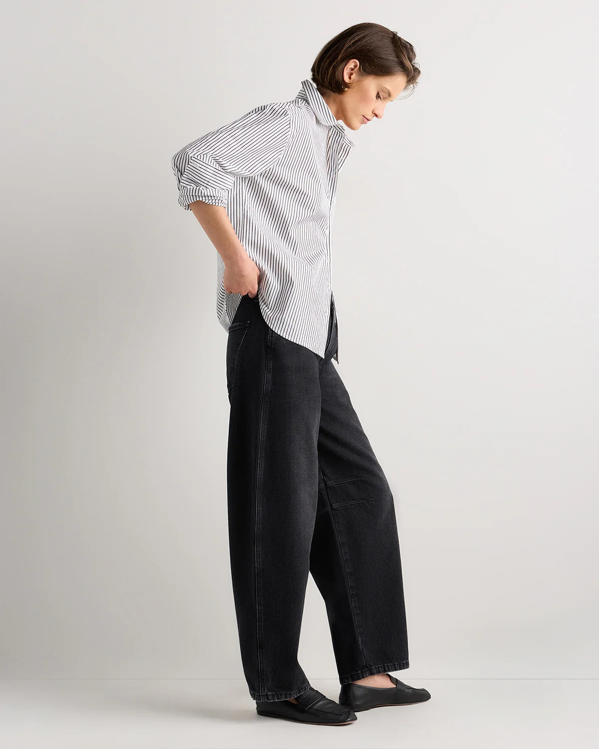 Maya Rigid Exaggerated Barrel Jeans - 24 / Powder Blue