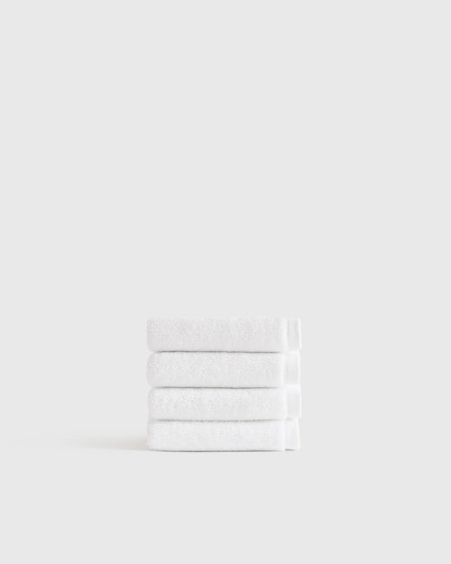Plush Organic Turkish Cotton Washcloth (Set of 4) - One Size / White