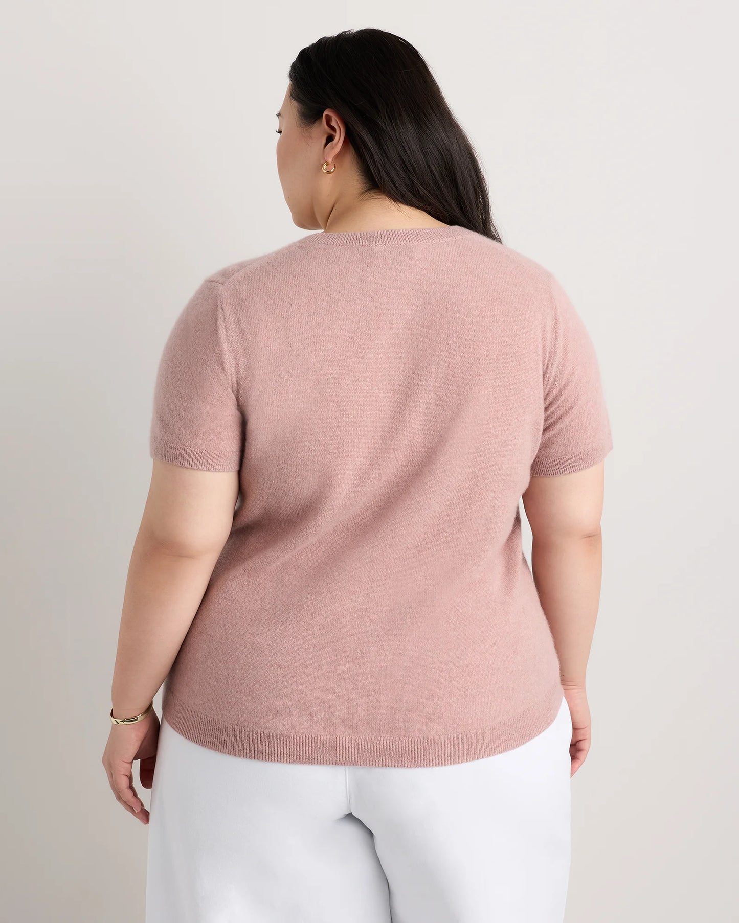 Mongolian Cashmere Tee - 1X / Heather Vintage Pink