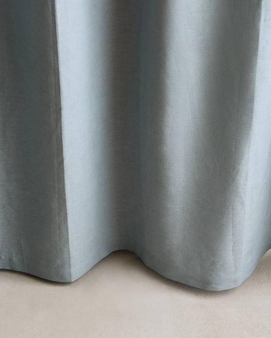 European Linen Shower Curtain - One Size / Dusty Blue