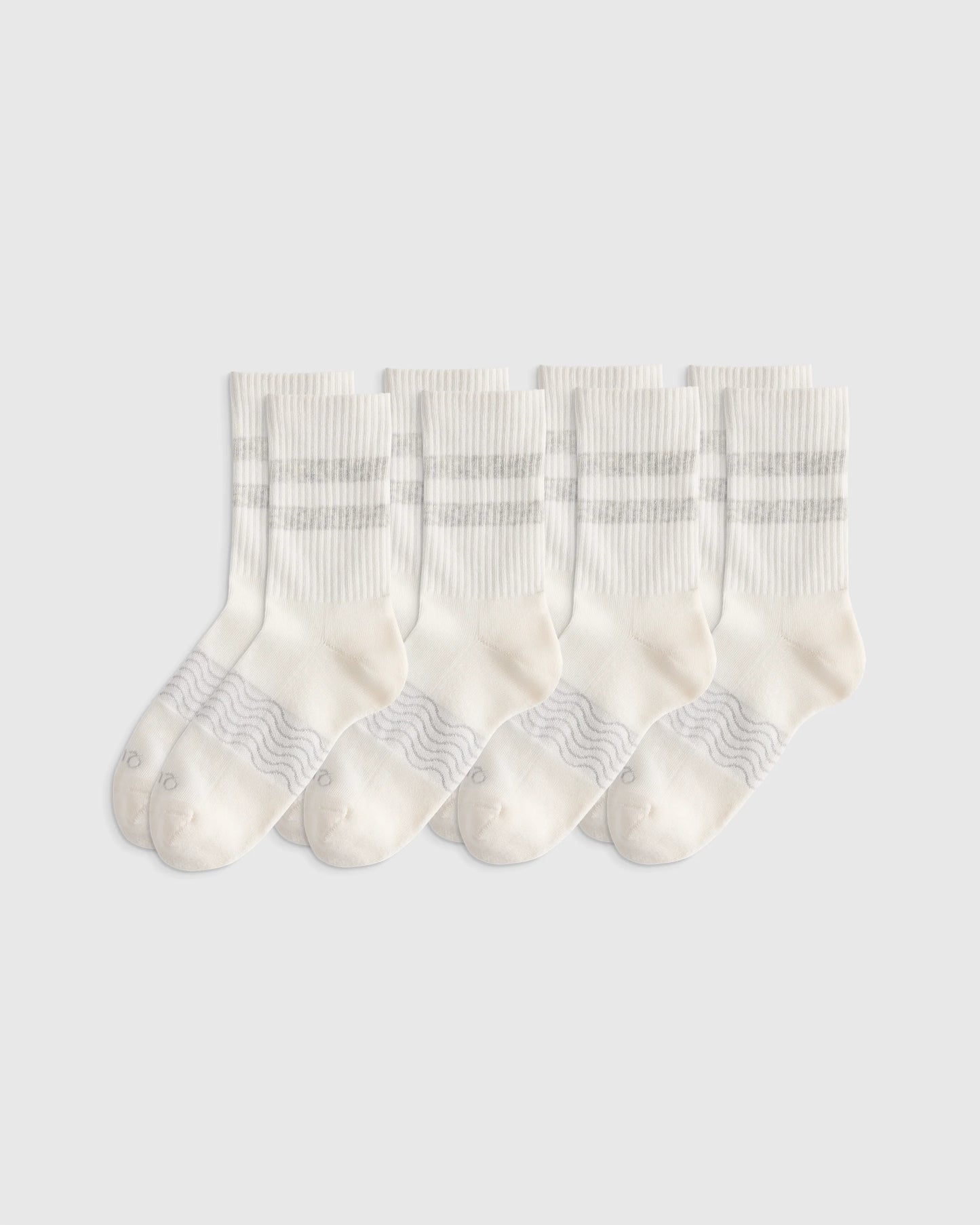 Everyday Cotton Varsity Stripes Half-Crew Sock (4-Pack) - S / Ivory/Navy Stripe