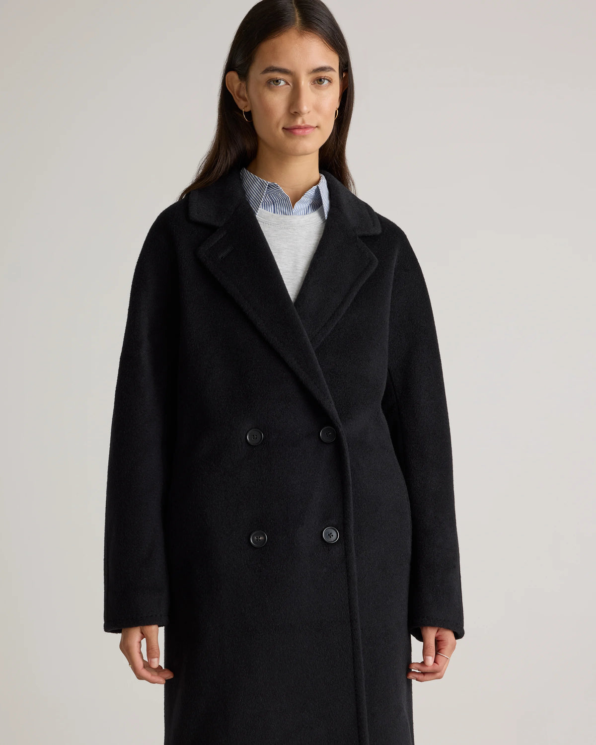 Camel Hair Double-Breasted Slouch Coat - XS / Vicuna