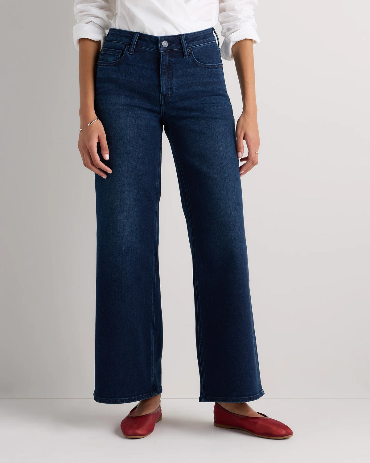Luna Stretch Wide Leg Jeans - 24 / Frosted Blue