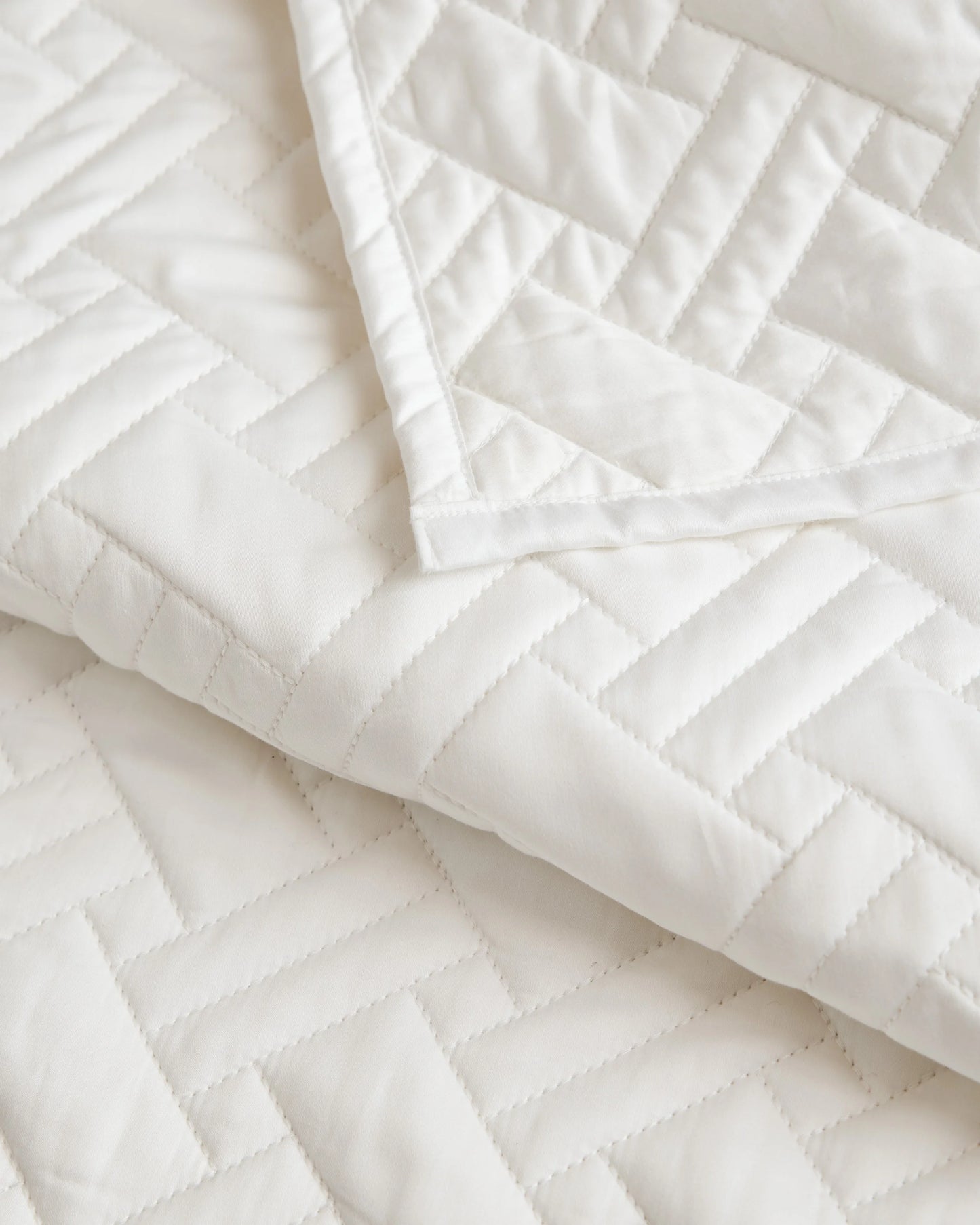 Organic Cotton Basketweave Quilt Set - Twin / Mineral