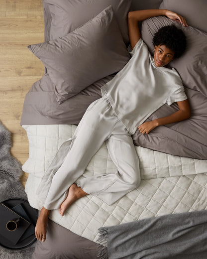 European Linen Box Quilt Set - Twin / Dusty Olive
