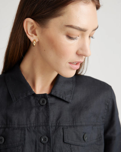 100% European Linen Jacket - XS / Flax