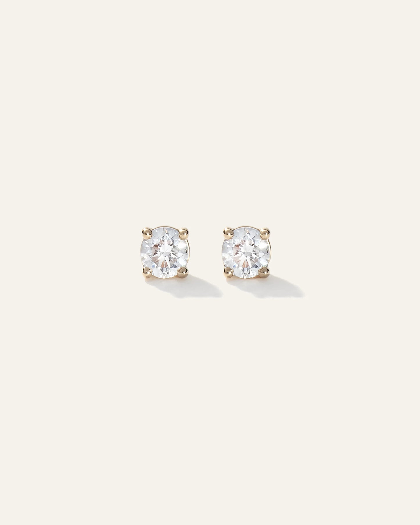 14k Gold Natural Diamond Solitaire Studs - 0.25ctw - One Size / Yellow Gold