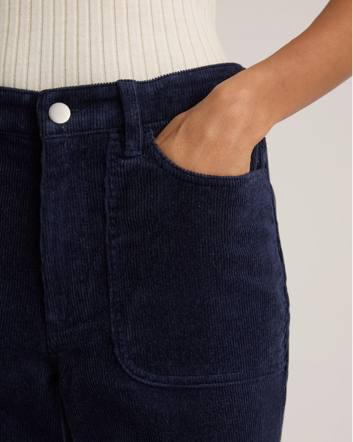 Organic Stretch Corduroy Flare Pants - 0 / Black