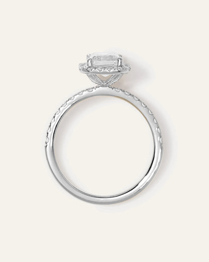 Lab Grown Diamond Emerald Halo Pave Engagement Ring - 2ct - 4 / Yellow Gold