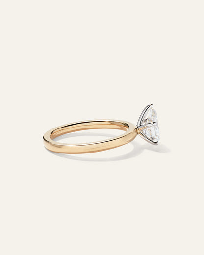 Lab Grown Diamond Pear Comfort Fit Engagement Ring - 1ct - 4 / Yellow Gold