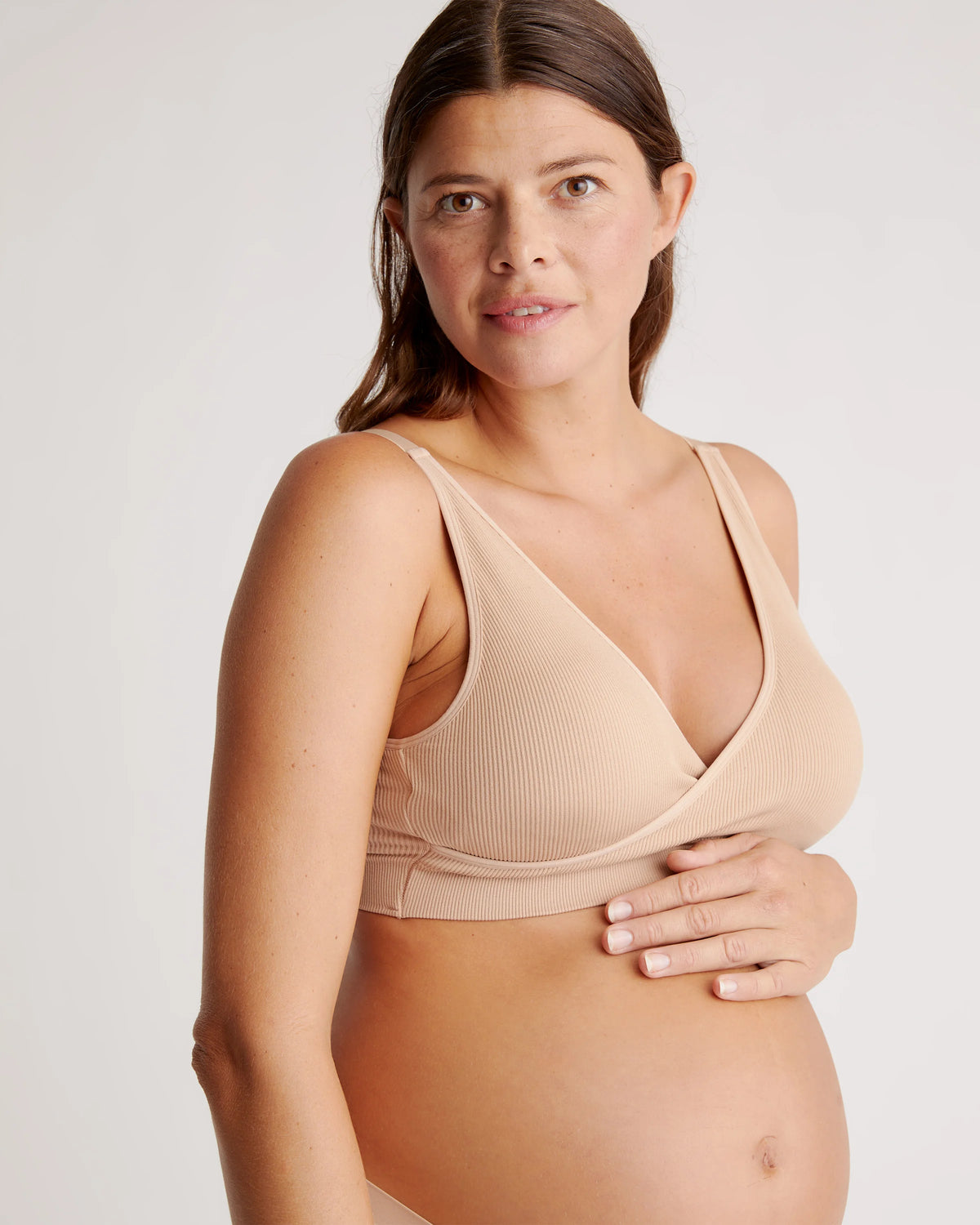 Seamless Crossover Nursing & Lounge Bra (2-pack) - XS / Peach Pink