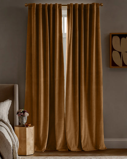Cotton Velvet True Blackout Curtain - 48x84 / Ivory