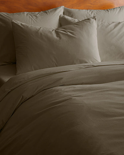 Organic Brushed Cotton Sham Set - Standard / Toffee