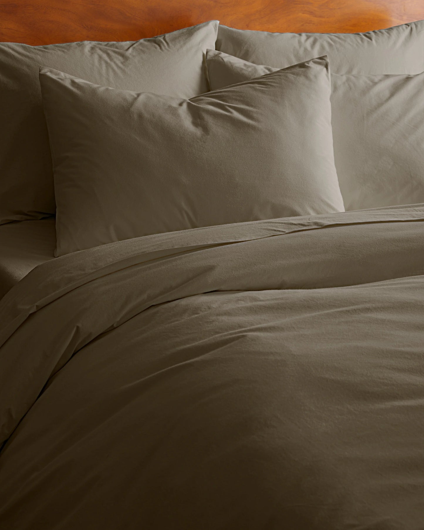 Organic Brushed Cotton Duvet Cover - Twin / Toffee