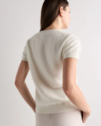 Women's Brushed Cashmere Tee - XS / Ivory