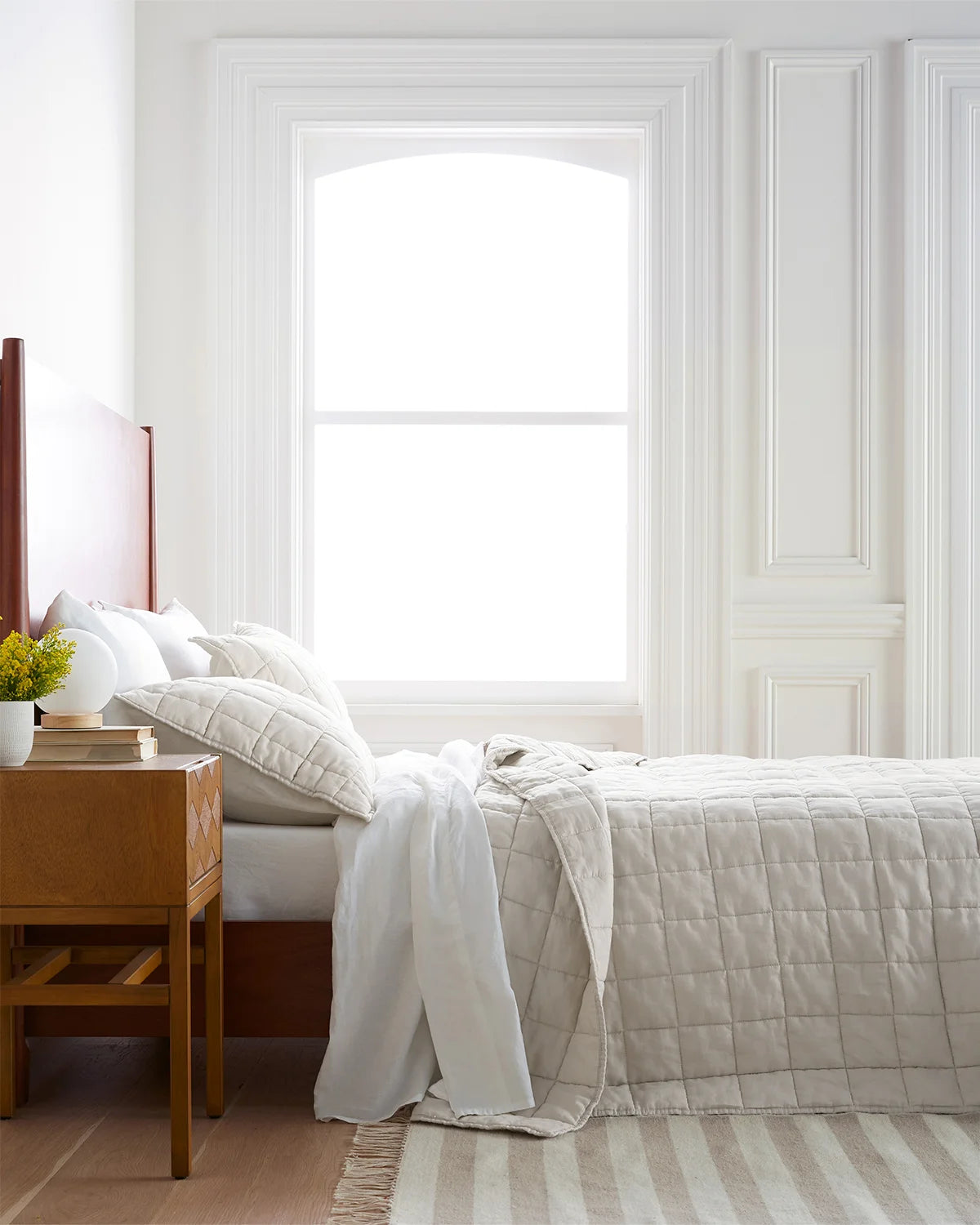 European Linen Box Quilt Set - Twin / Dusty Olive
