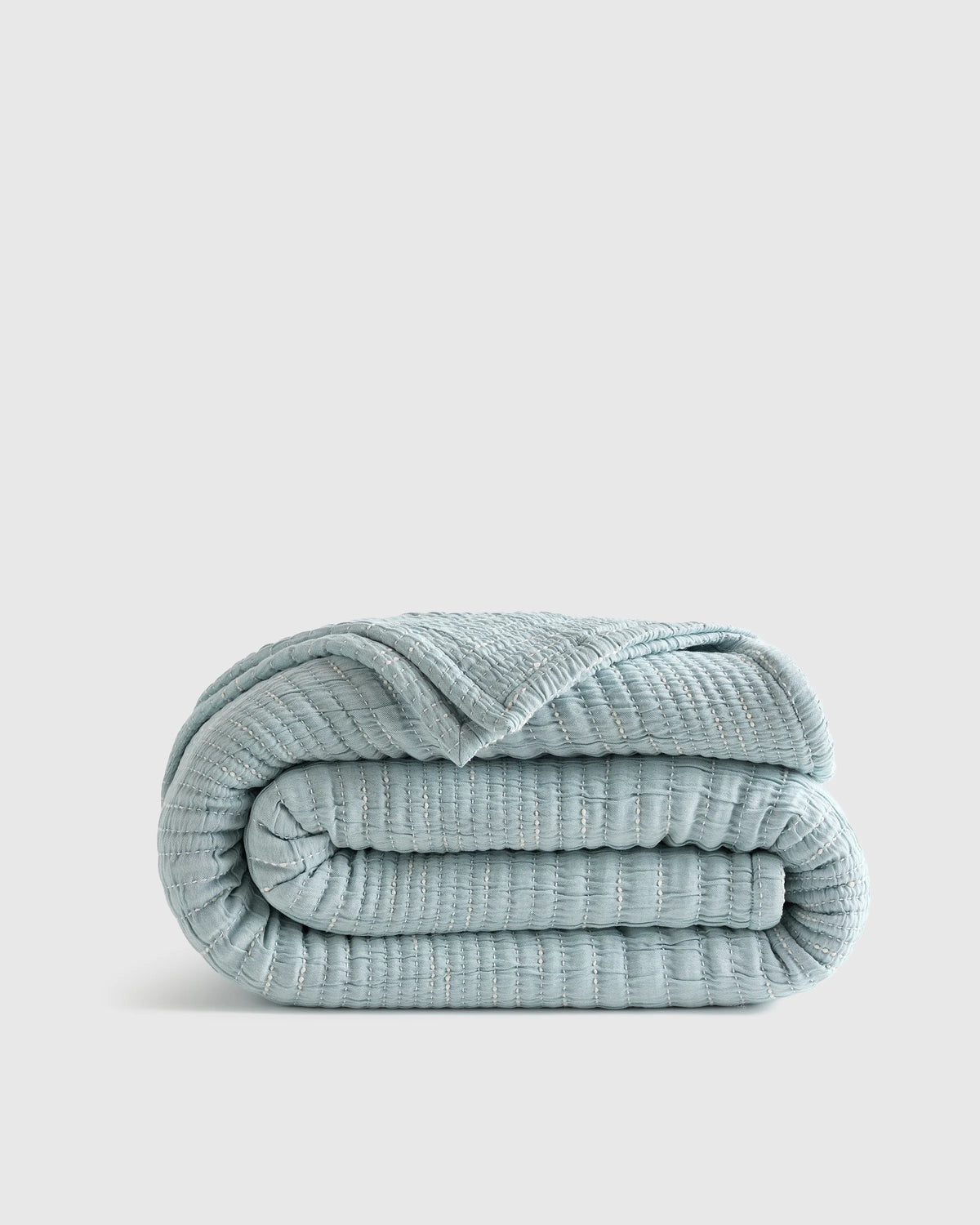 Organic Cotton Channel Stitch Coverlet - Twin / Coral Pink