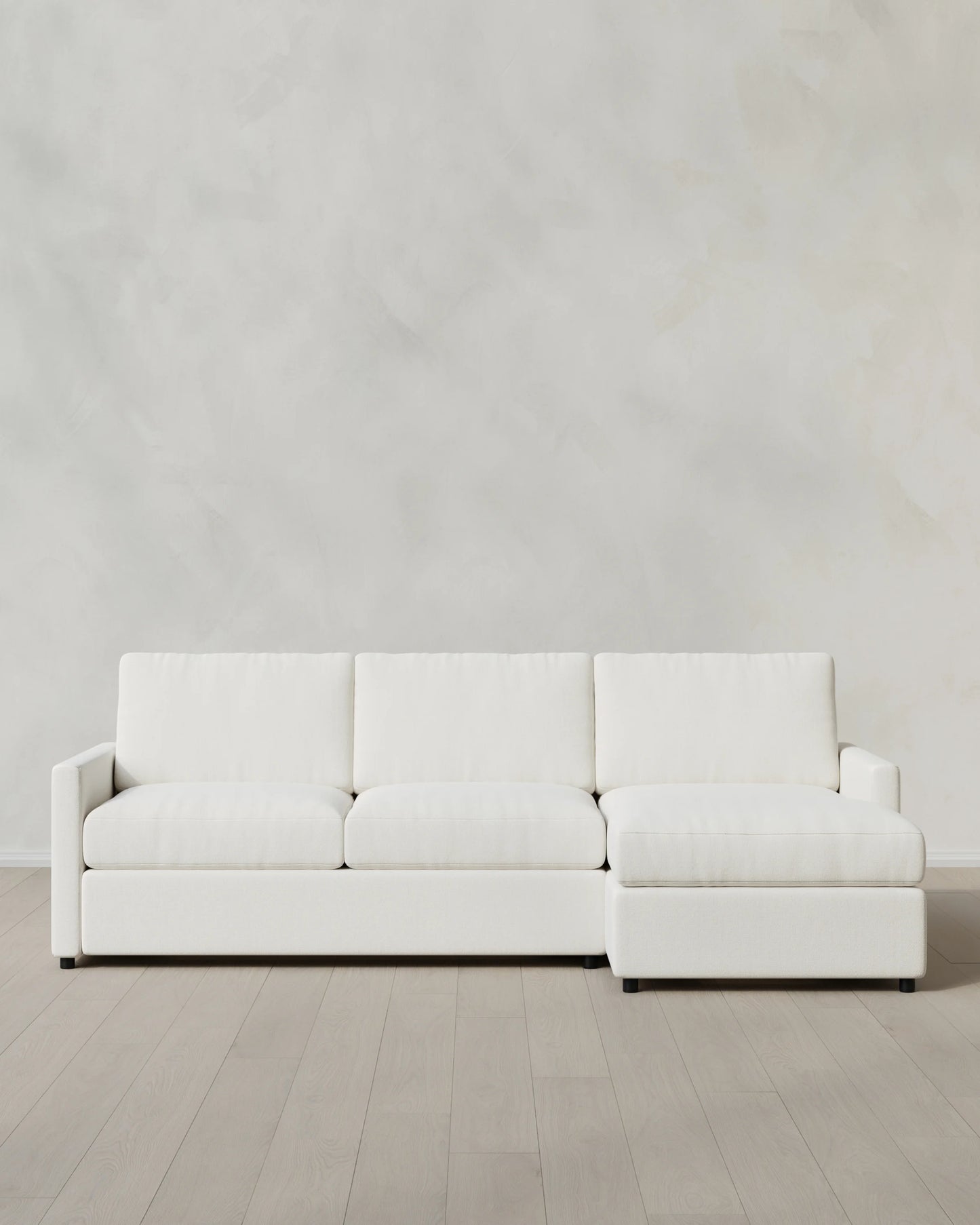 Brennan Performance Chenille Linen Blend Chaise Sectional - Right Arm / Snow