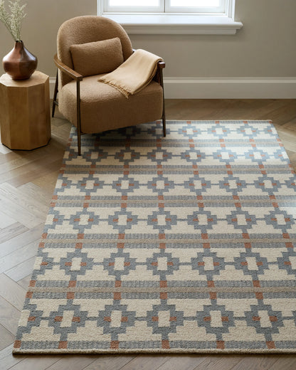 Palma Wool Rug - 3' x 5' / Dusty Blue Multi