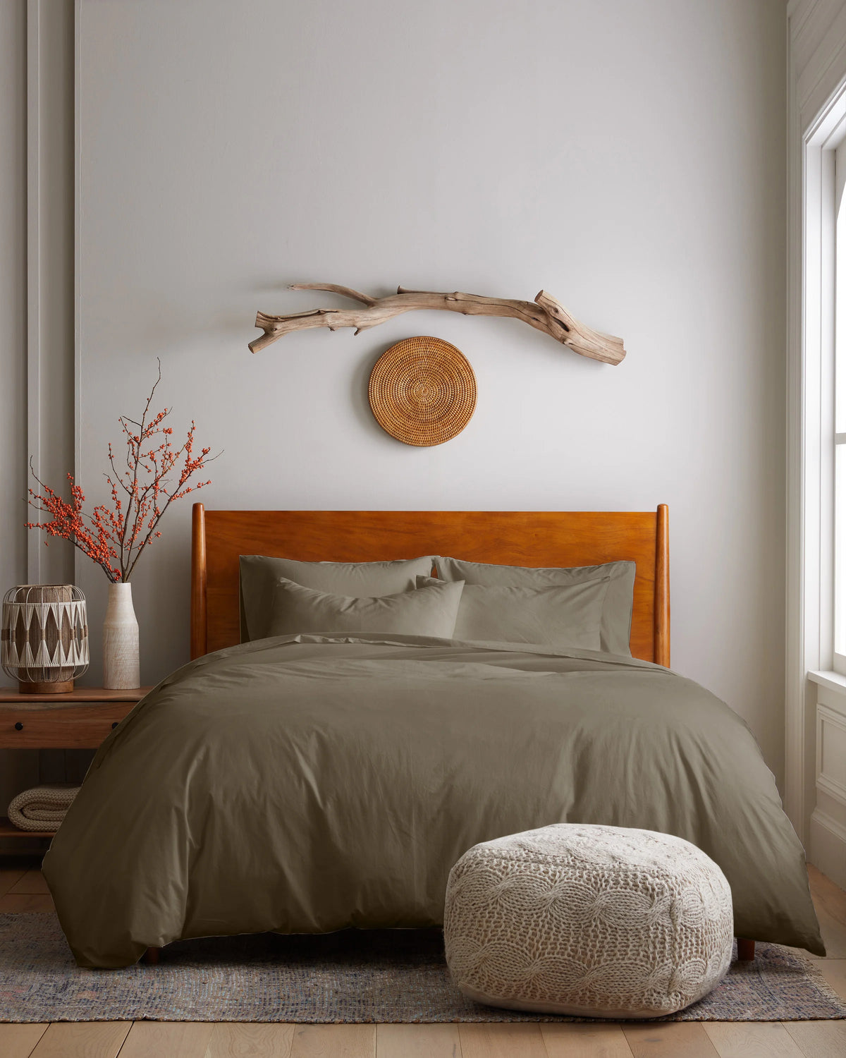 Organic Brushed Cotton Duvet Cover Set - Twin / Toffee