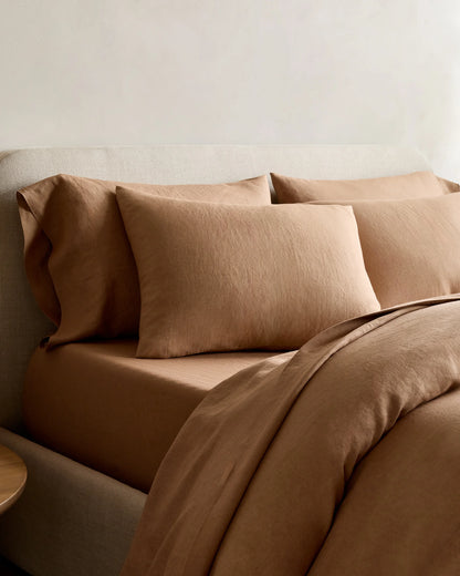 European Linen Sham Set - Standard / White