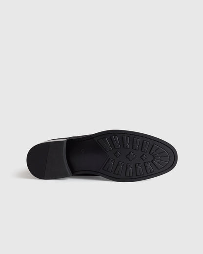 Crafted Leather Cap Toe Lace Up Boot - 7 / Matte Black