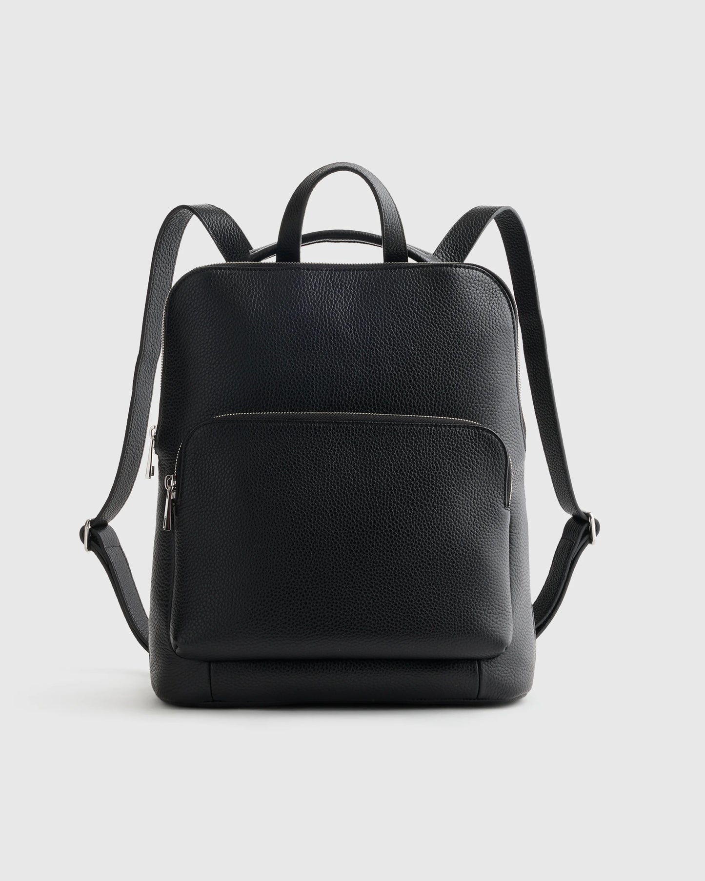 Italian Leather Convertible Backpack - One Size / Black