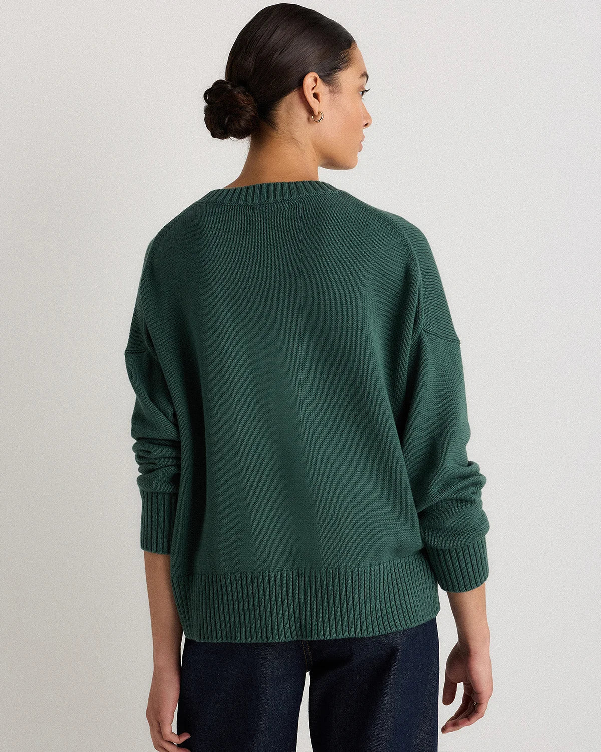 100% Organic Cotton Boyfriend Crew Sweater - XS / Speckled Beige
