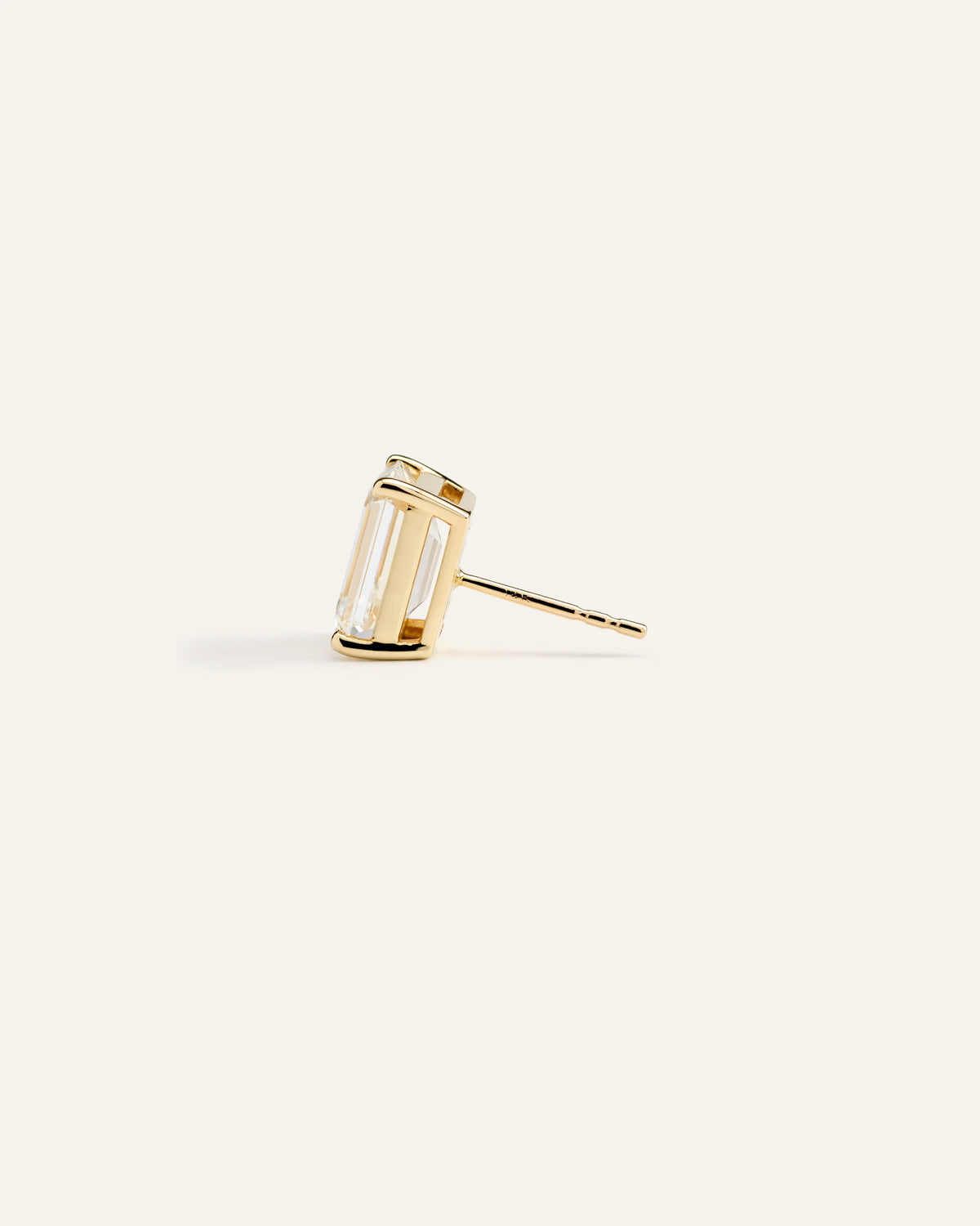 14K Gold Lab Grown Diamond Statement Emerald Studs - 6ctw - One Size / Yellow Gold