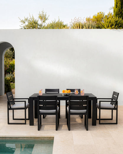 Linear Aluminum Outdoor Dining Table - 72" / Dark Charcoal