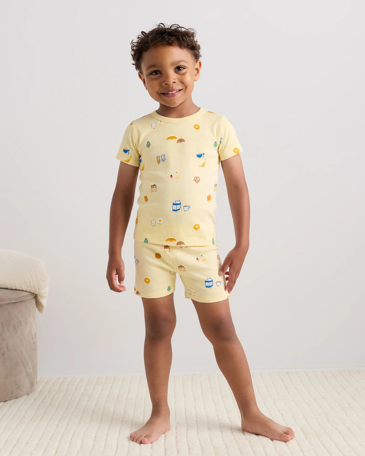 100% Organic Cotton Short Sleeve and Shorts Pajama Set - 2T / Navy Stripe