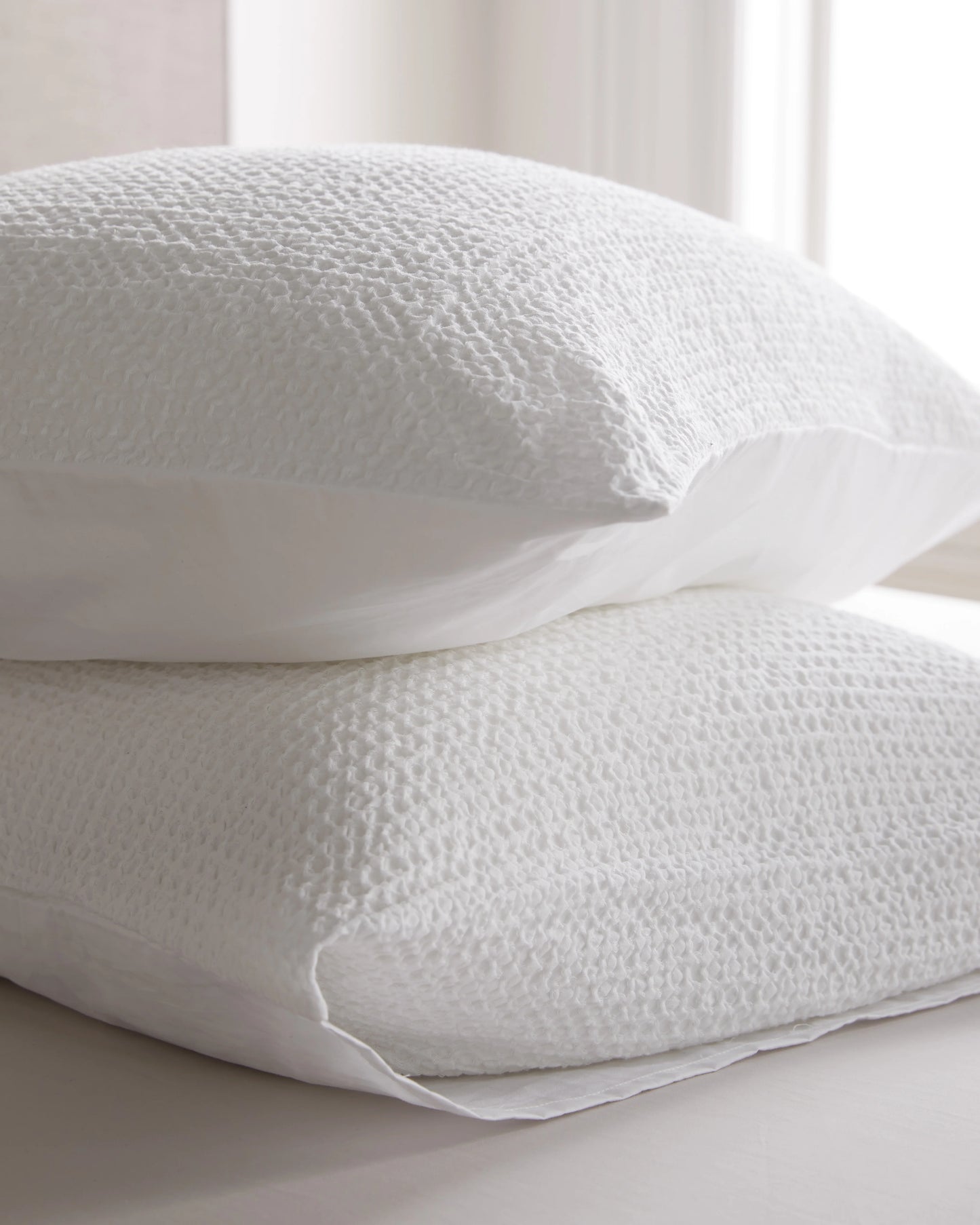 Organic Luxe Honeycomb Sham Set - Standard / Mineral