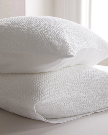 Organic Luxe Honeycomb Sham Set - Standard / Mineral