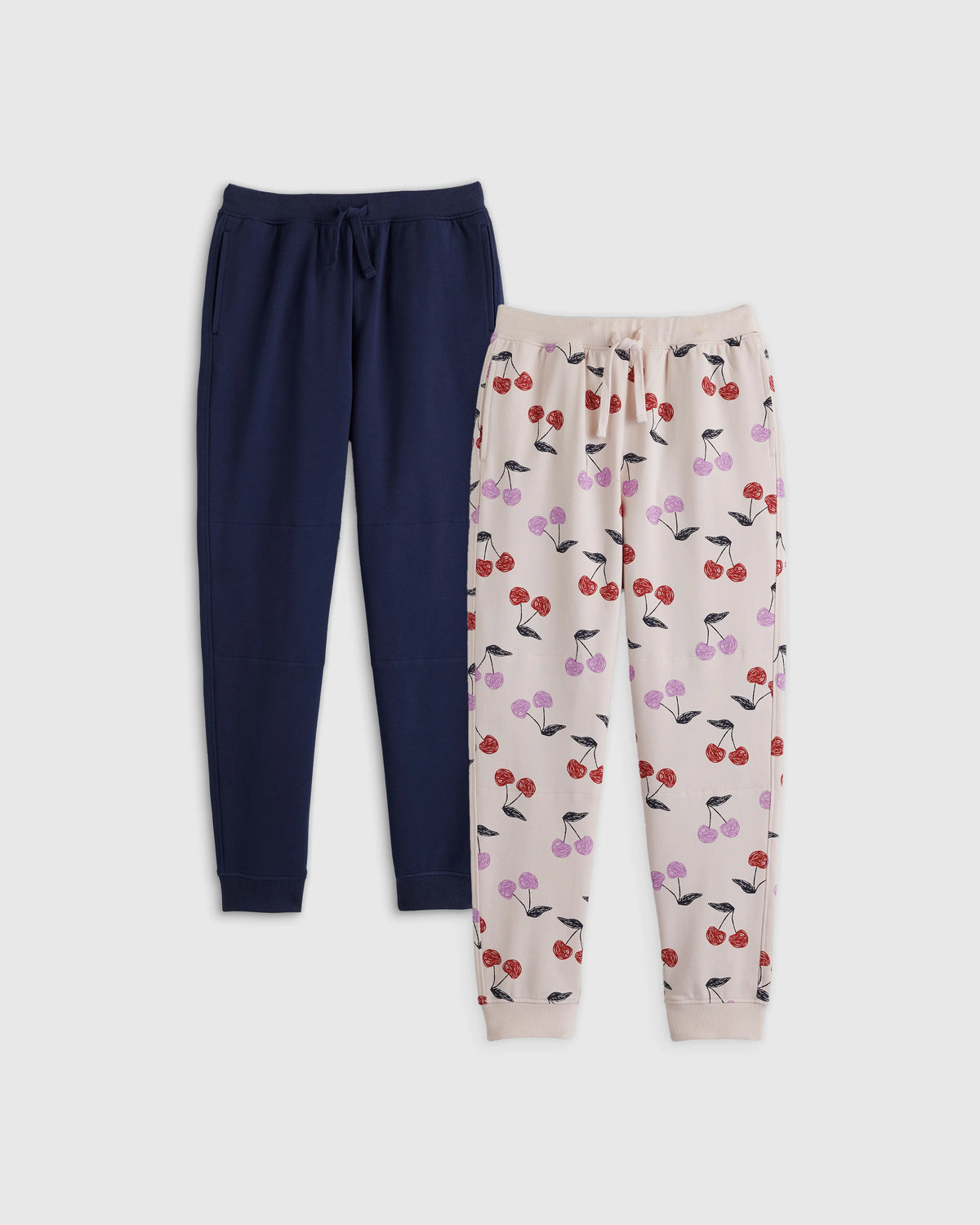 Organic Cotton French Terry Joggers 2-Pack - 6 / Cherries/Navy