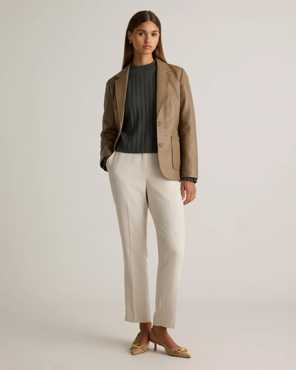 100% Leather Blazer - XS / Rich Brown