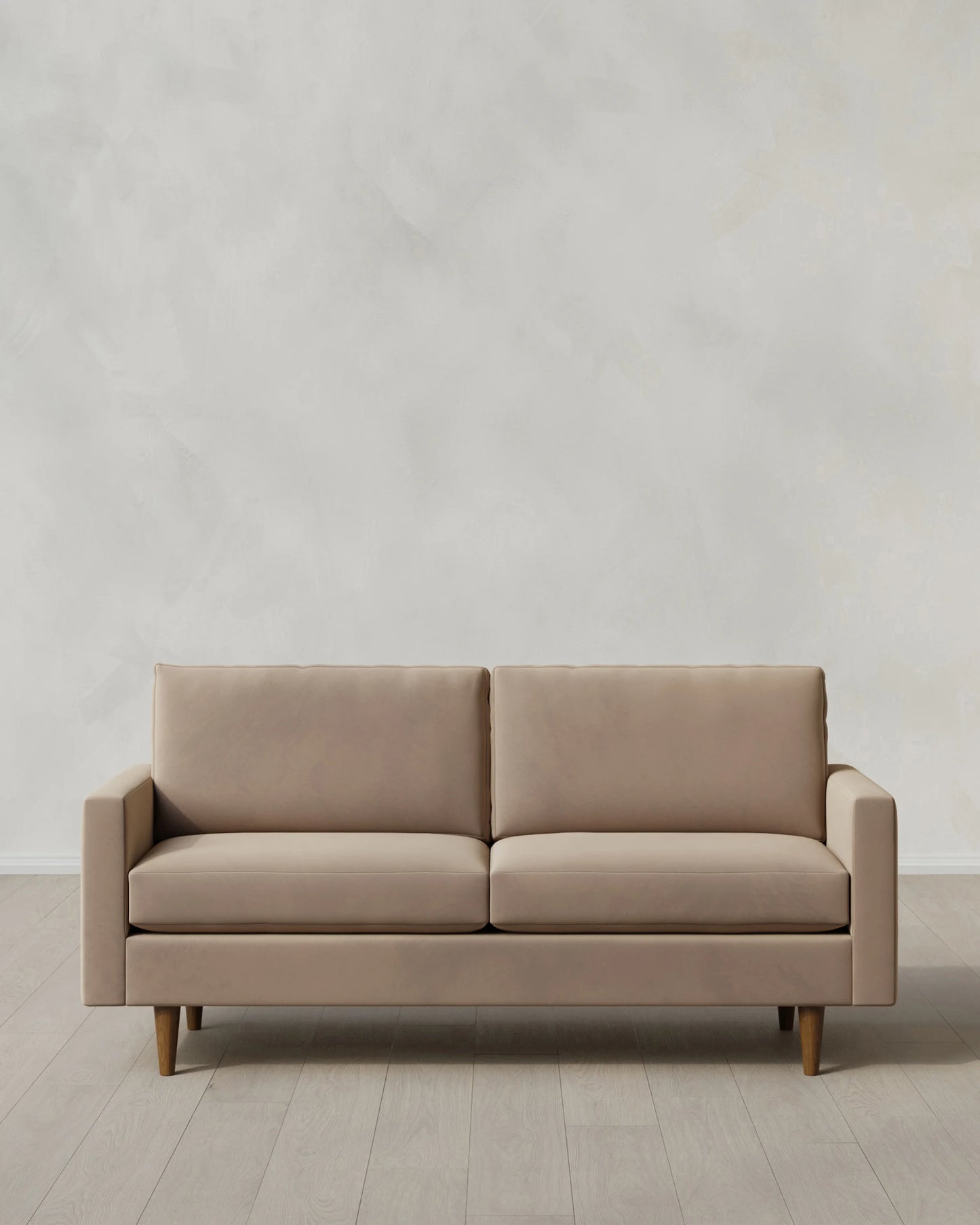 Atlas Midcentury Sofa in Performance Velvet - 6ft / Ivory